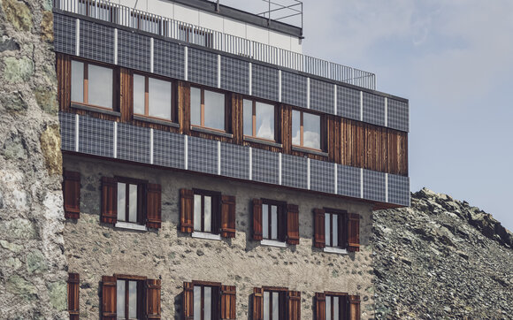 Solarfassade Gebäude Weissfluhjoch | © Davos Klosters Mountains