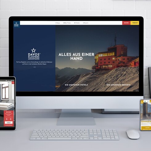 Auf einem Bildschirm, einem I-Pad und einem I-Phone ist die neue Website ersichtlich.  | © Walsoedesign