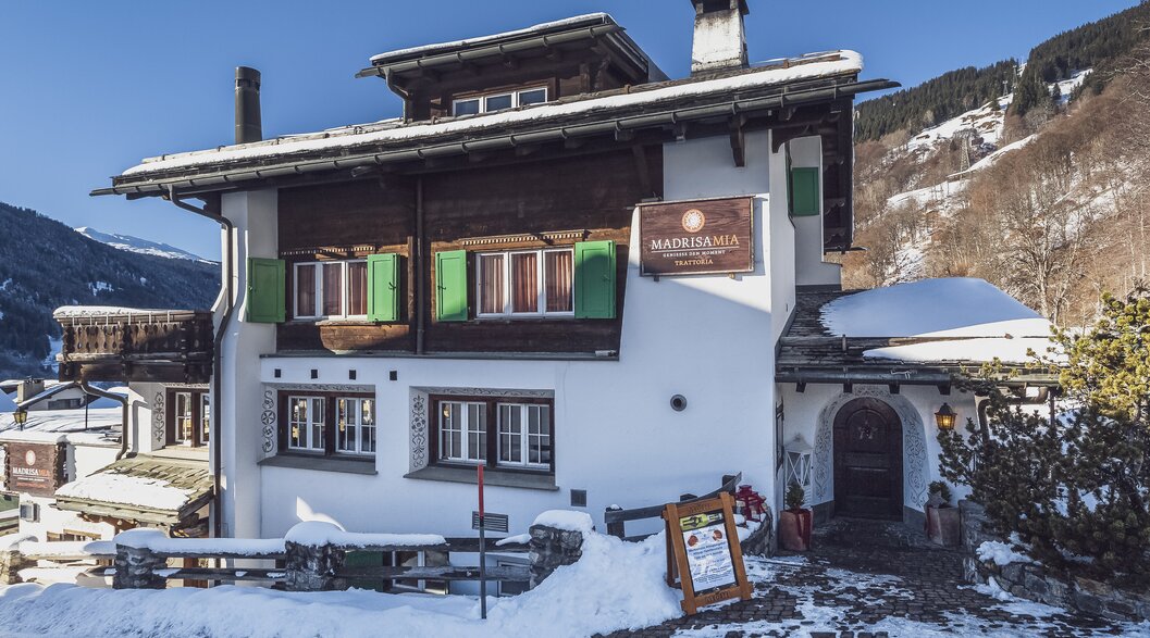 Exterior view of Madrisa-Mia at the valley station of the Madrisa mountain railway. | © Davos Klosters Mountains