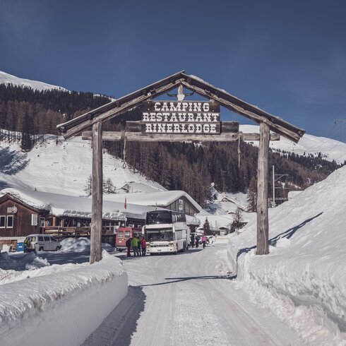 Entrance arch to the camping | © Davos Klosters Mountains